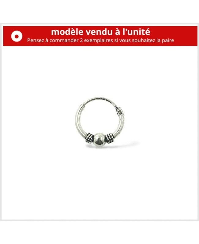 ANKASUMANUNA-U - Créole à l'unité en argent | BouclesArgent.com