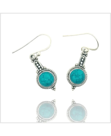 AKADJADJA - Boucles d'oreilles en argent et turquoise | BouclesArgent.com