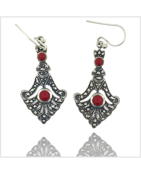 ORAABA - Boucles d'oreilles en argent et gorgone | BouclesArgent.com