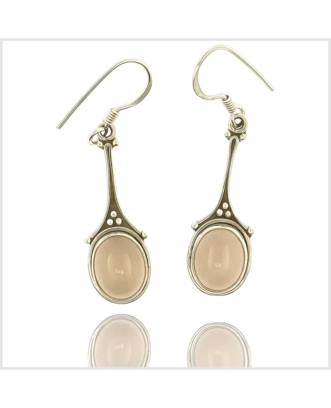 ZULAKOSA - Boucles d'oreilles en argent et quartz rose | BouclesArgent.com