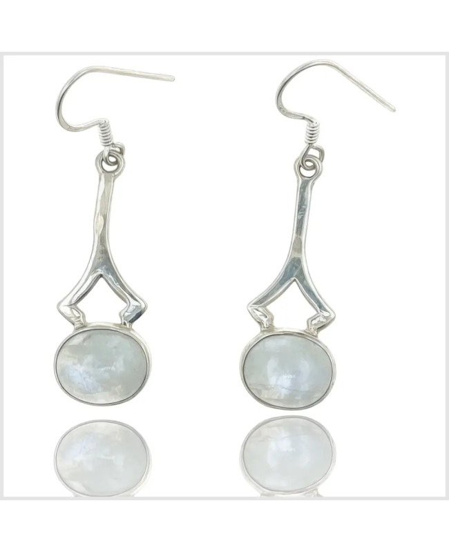 SIMAVILA - Boucles d'oreilles en argent et pierre de lune | BouclesArgent.com
