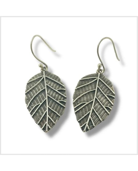 QUALU - Boucles d'oreilles feuilles en argent | BouclesArgent.com
