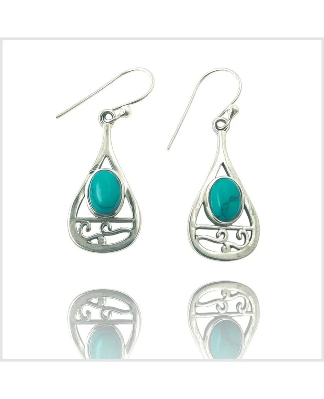 LORAVILA - Boucles d'oreilles en argent et turquoise | BouclesArgent.com