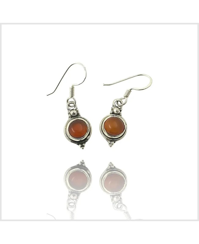 YENAVANA - Boucles d'oreilles en argent et cornaline | BouclesArgent.com